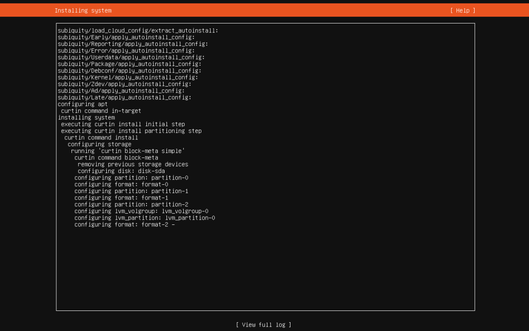 飞牛NAS系统安装过程的终端日志输出界面