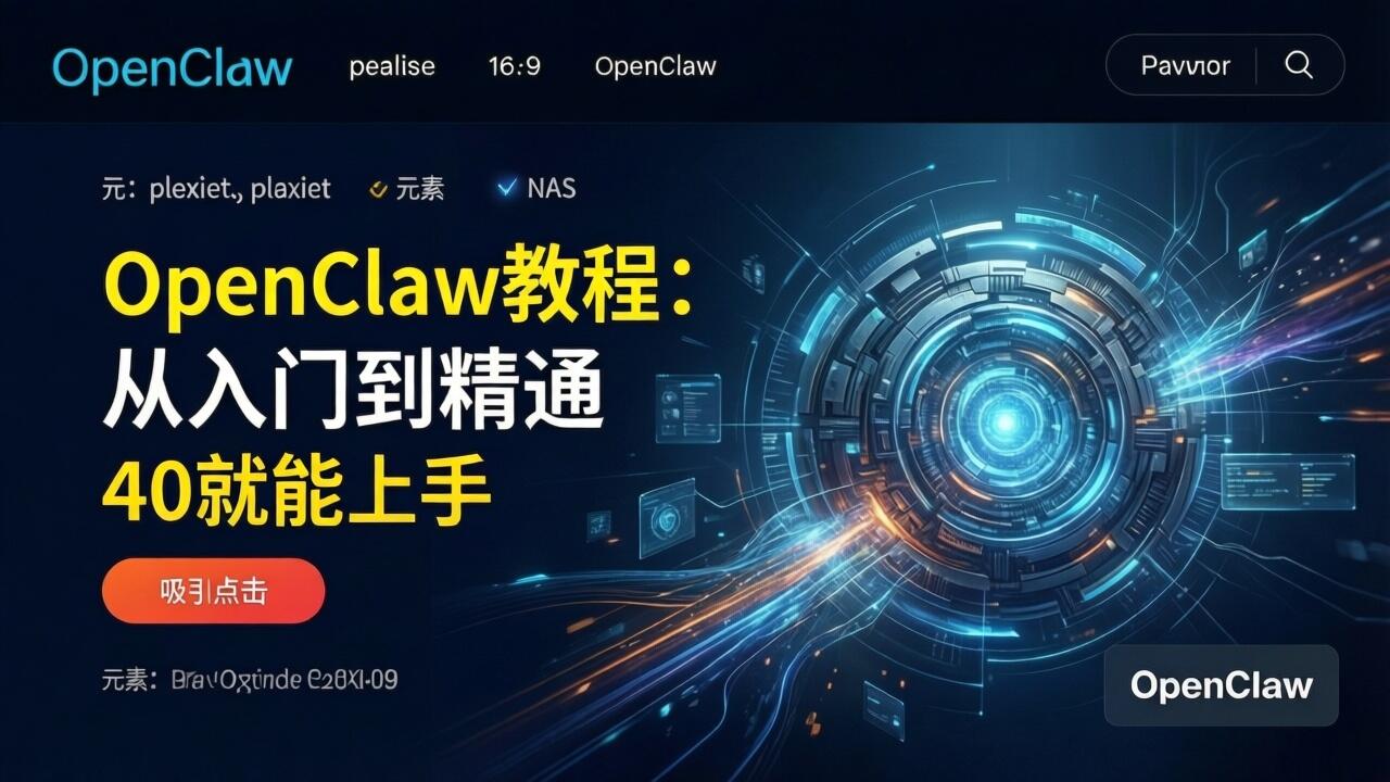 OpenClaw教程：从入门到精通，40就能上手