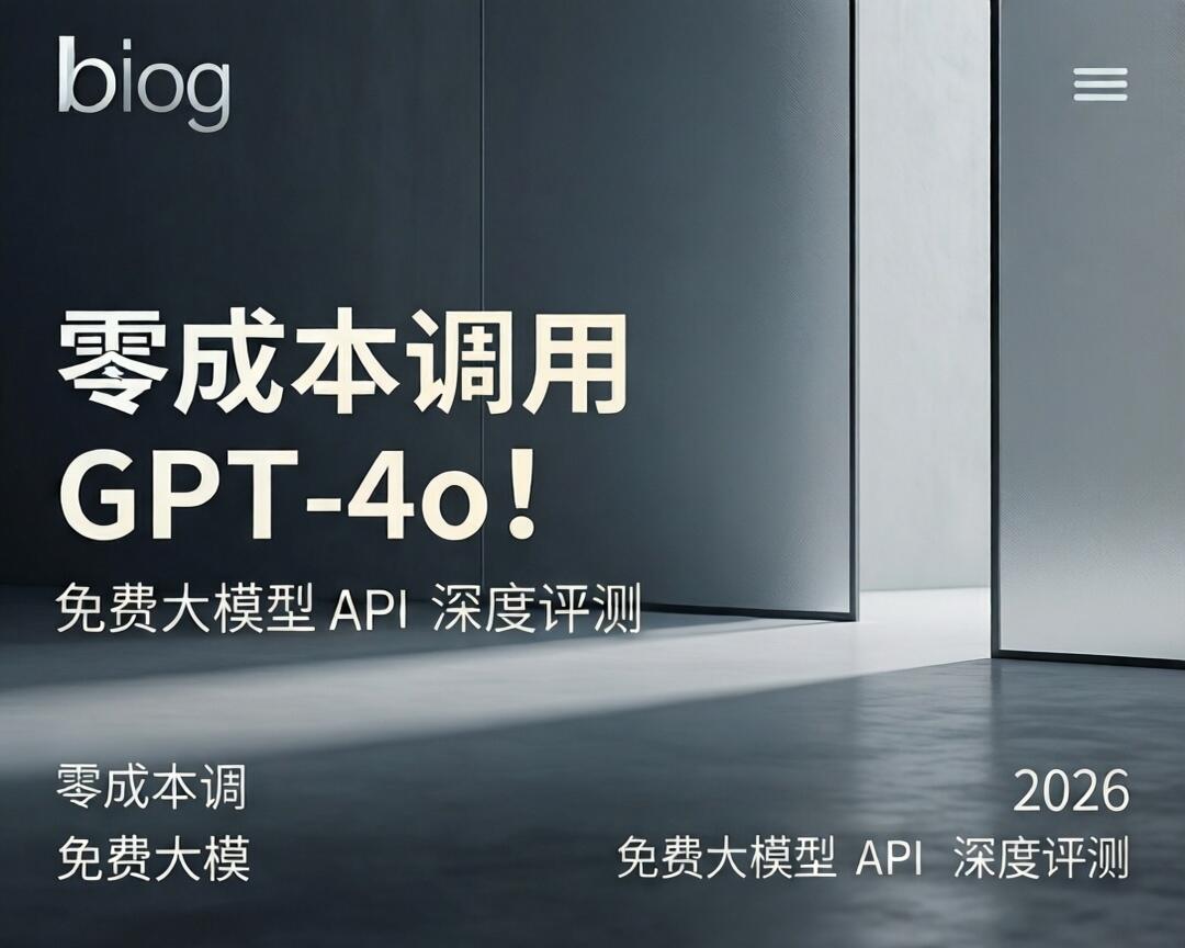 零成本调用 GPT-4o！2026 免费大模型 API 深度评测