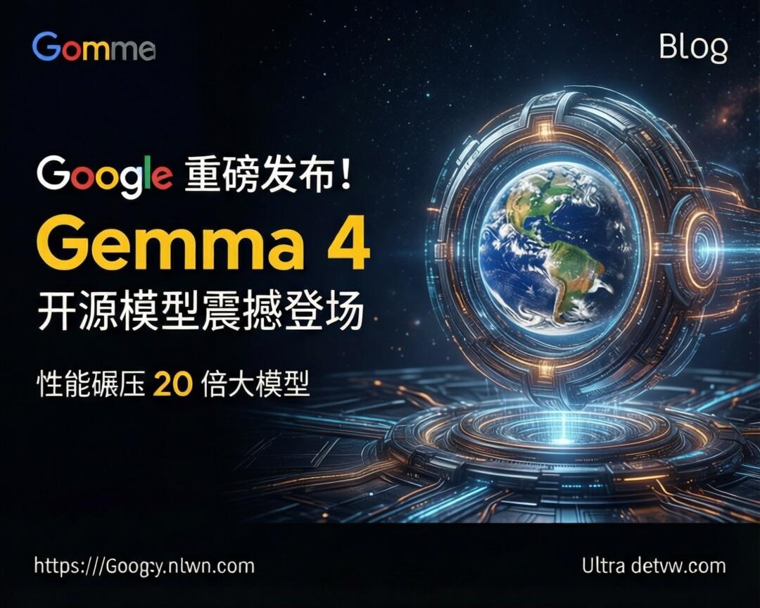 Google 重磅发布！Gemma 4 开源模型震撼登场，性能碾压 20 倍大模型