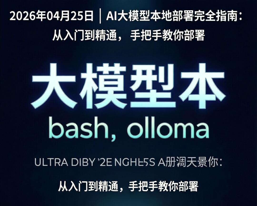 2026年04月25日 | AI大模型本地部署完全指南：从入门到精通，手把手教你部署